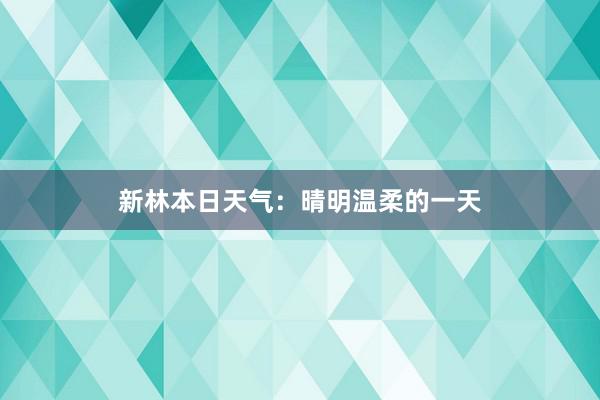 新林本日天气：晴明温柔的一天